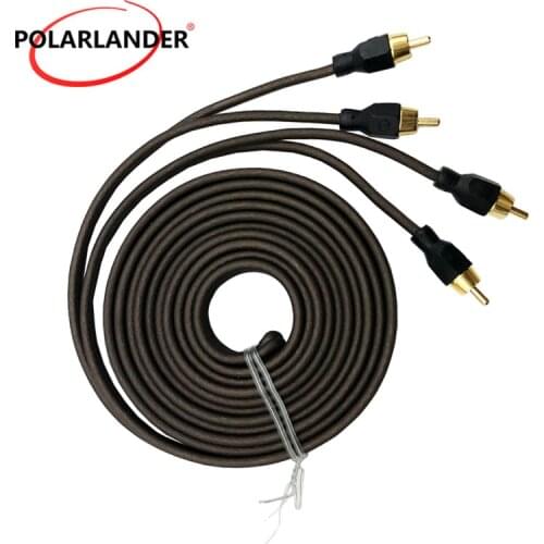 Car Audio Power Line RCA Phono Y Splitter Guide Line 5M Wire Sockets Adapter Cable Connector Car Accessory 12V Audio Cable