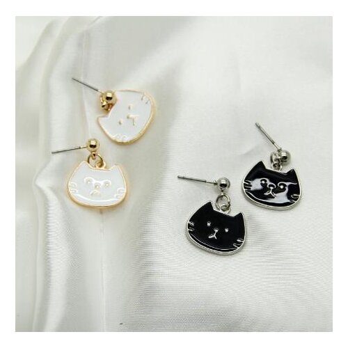 Free shipping 10 pair / lot fashion women jewelry accessories metal enamel cat kitten Earring
