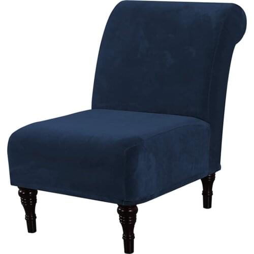Velvet Armless Chair Cover Single Seat Sofa Slipcover Modern Accent Chair Covers Stretch Home Couch Furniture Protector Cover