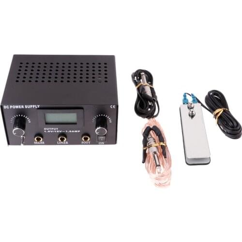 Black Pro Digital Dual Machine Power Supply Kit W / 2 Clip Cord
