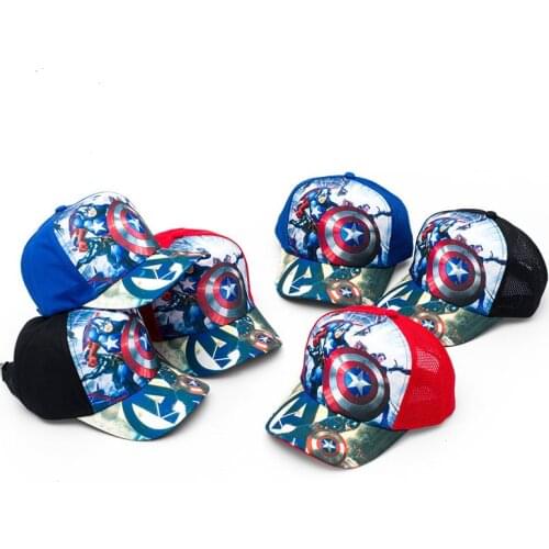 Marvel Cartoon Anime Childrens Hat Captain America Baby Boys Girls spideman Cap Kids Baseball Cap Sun Hat Christmas gifts