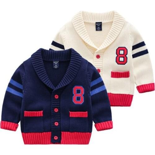 Childrens sweaters boys and girls v-neck cardigans knitted jackets