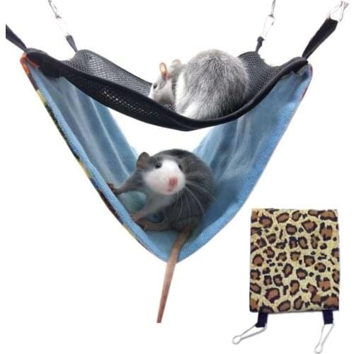 Hamster Hammock Plush Canvas Nest Hanging 2 Layers Small Animal Swing Bed Sleeping Mat Hamster Cage Hamster Accessories
