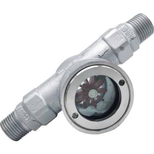 1/2" 3/4" 1" 1-1/4" 1-1/2" 2" BSPT Male 304 Stainless Steel Window Sight Glass Flow Indicator With Impeller Water Oil