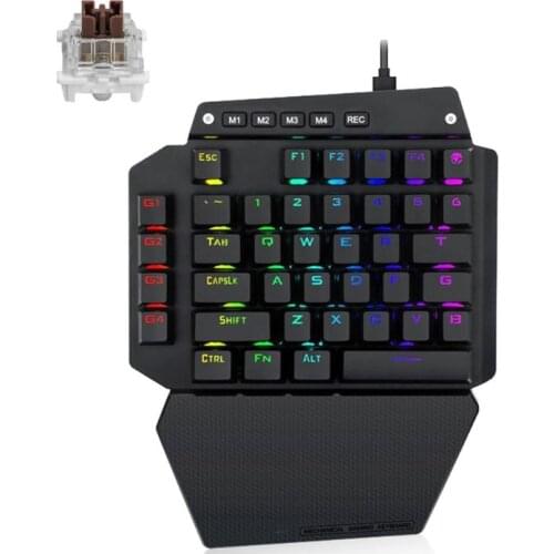 K700 One-hand Mechanical Gaming Keyboard RGB LED Backlight Outemu Switch Full Key Macro Defines 44 keys LOL/Wow/ dota2
