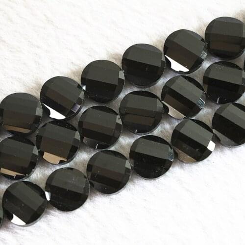 9 colors crystal glass loose beads for jewelry making 14mm round coin button faceted spacers finding accessories 25pcs/strand A6