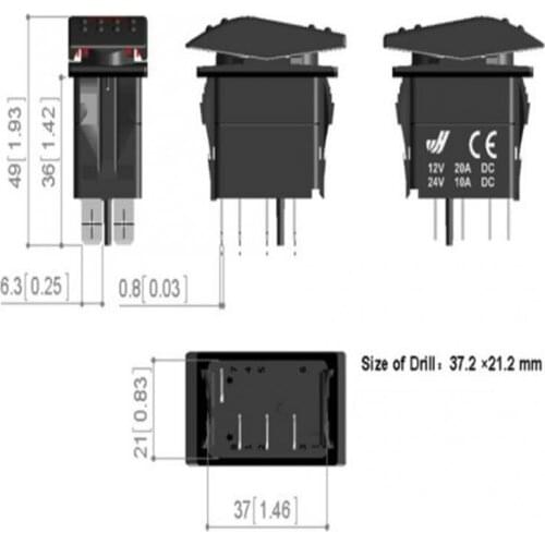 Brand New Hot Sell Cheap High Quality 12V-24V 3 Pin Horn On-Off Rocker Toggle Switch for Car Caravan RV Boat Marine Auto Parts