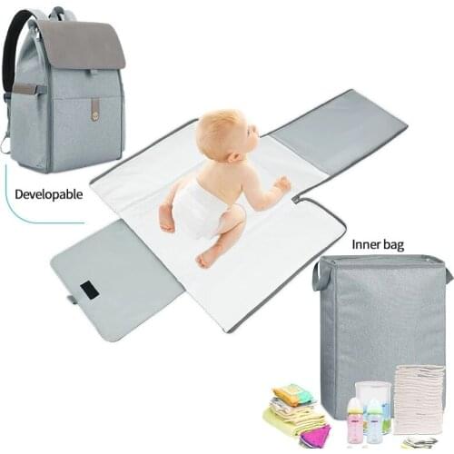 Mommy Baby Changing Pad Backpack 600D Oxford Multifunctional Waterproof Diaper Napper Stroller Travel Bags with Hooks A107