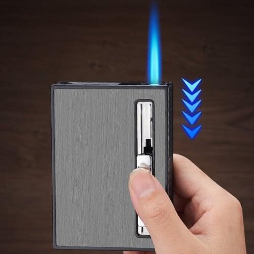 Creativity Unusual Cigarette Case With Lighter Compressive Waterproof Moisture Proof Gas Lighters Smoking Accessories Men Gift