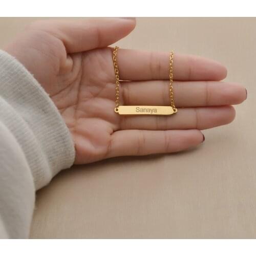 Custom Personalized Engraving Bracelet Nameplate With Lucky Haert Charm Stainless Steel Bracelet Adjustable Custom Letter Gifts