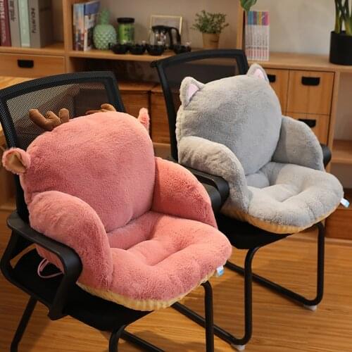 Rabbit plush pillow Office waist cushion backrest integrated chair cushion sofa cushion lumbar sedentary seat