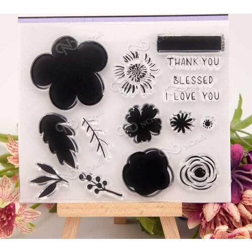 Flower Transparent Clear Silicone Stamps for DIY Scrapbooking/Card Making/Kids Christmas Fun Decoration Supplies A626