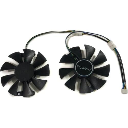Repairist 2pcs/lot PowerColor Red Dragon RX-580 GPU Graphics cooler VGA fan For Radeon RX 580 4GB GDDR5 AX RX580 Video cooling