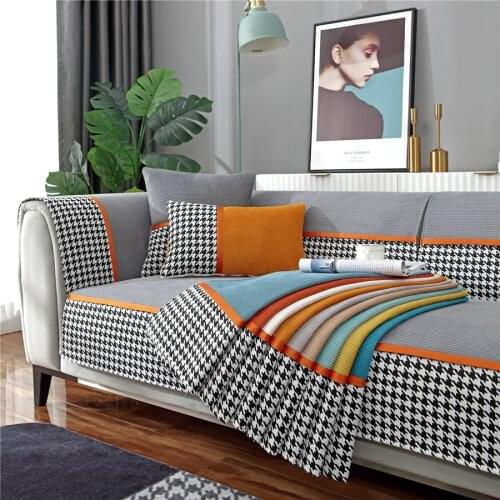 Luxury Plaid Thicken Soft Plush Velvet Sofa Cover 1/2/3/4 Seater Modern Recliner Couch Slipcover Sofa Seat Towel for Living Room