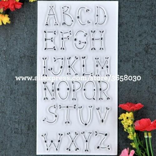 A-Z English Capital Letter Scrapbook DIY photo cards rubber stamp clear stamp transparent stamp 10x20cm 8072398