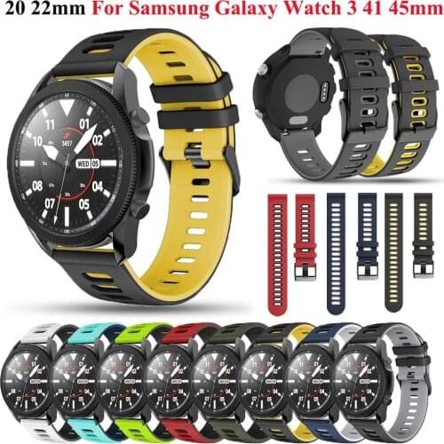 20 22mm Smart Watch Silicone Strap Band For Samsung Galaxy Watch 3 45 41mm Smartwatch Watch3 41mm Watchband Bracelet Wristband
