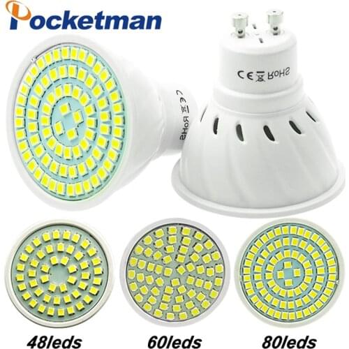 Led Spotlight GU10 MR16 E27 Lamp Led Bulb Light 220V 230 240v Bombillas Lampada SMD 2835 48 60 80LEDs Indoor lighting Spot Light