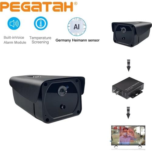 Thermal camera 2MP 1080P intelligent fever detection alarm temperature thermal imager camera and 4K to HDMI video converter