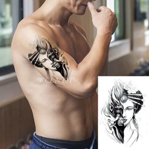 Waterproof Temporary Tattoo Sticker Prajna Skull Sexy Girl Flower Fake Tatto Flash Tatoo Hand Arm Foot Body Art for Men Women