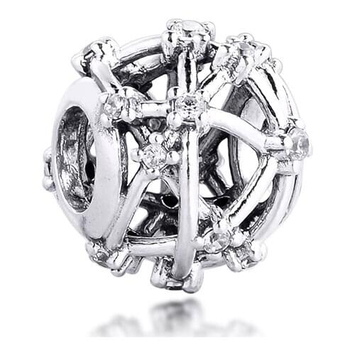 CKK Silver 925 Jewelry Openwork Star Constellations Charm Fits Original Bracelets Sterling Silver Beads