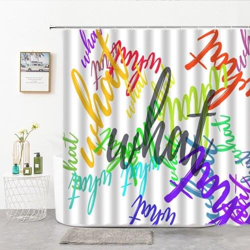 Color Letter Shower Curtain Fabric Decor Curtains For Bathroom Living Room Office Dining Room Wall Hanging Cloth Bath Supplies