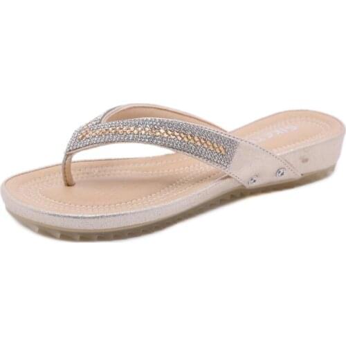 Women sandals summer flat pearl sandals flip flops rome shoes string bead slippers mujer gladiator sandalias sapatos femininos