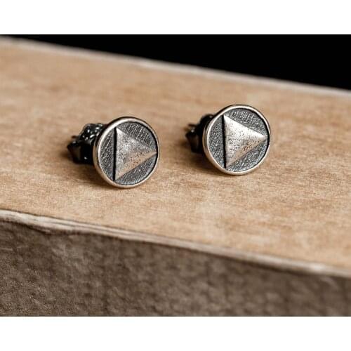 925 Sterling Silver Triangle Stud Earrings Women Earrings Vintage Party Wedding Jewelry Gifts for Girls Women Jewelry Lovely