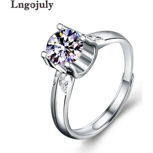 New 925 Sterling Silver Classic Style Diamond Jewelry Moissanite Ring Wedding Party Anniversary Ring For Women Fine Jewelry
