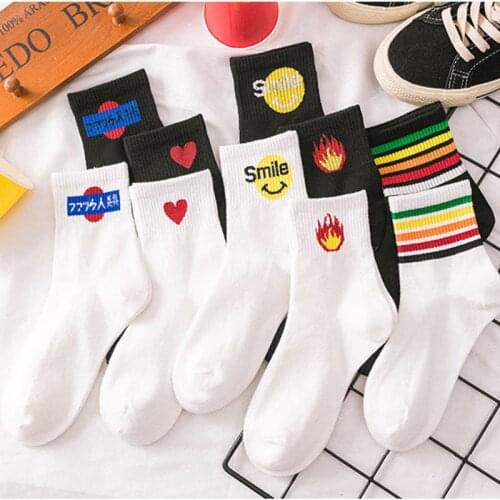 Winter Womens Socks Cotton Rainbow Striped Socks Christmas Fashion Warm Christmas Casual Tide Socks Harajuku Korea