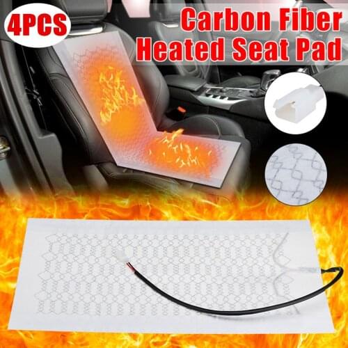 1/2/4PCS 12V Car Seat Heater Heating Pad Carbon Fiber Auto Car Seat Heating Heater Pad Winter Warmer Heater Mat 48cmx27cm