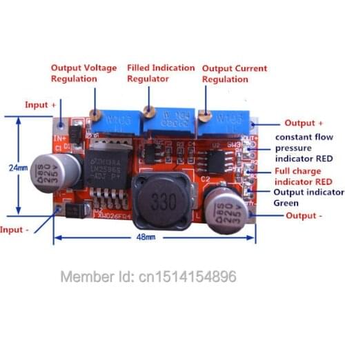 10 Pieces/lot LM2596 DC-DC Step-down Adjustable CC/CV Power Supply Module Converter LED driver