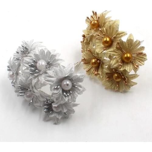 12pcs/lot Artificial Berry Stamen Flower Bouquet Silk Flowers For Wedding Party Christmas Decoration DIY Wreath Garland Craft