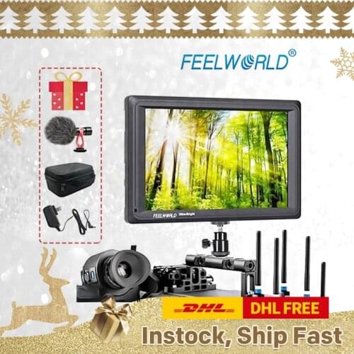 FEELWORLD FW279S 7 Inch 2200nit Daylight Viewable 3G-SDI Mini on Camera DSLR Field Monitor 4K 1920X1200 for Outdoor