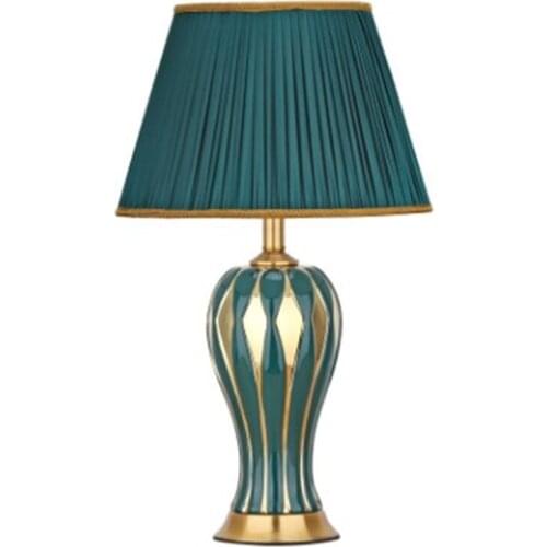 White Green American Simple Style Ceramic Table Lamp For BedRoom Bedside Living Room Foyer Study Desk Reading Night Light 190146
