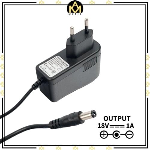 18V 1A Power Adapter Negative Center Noiseless Technology for Guitar Effect Pedal EU Plug F Type Converter Power Supply