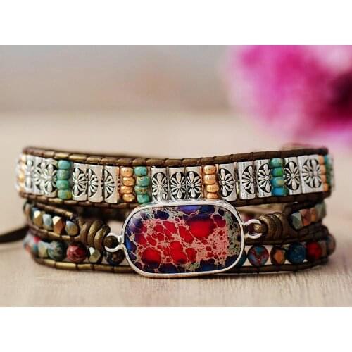 Fashion Star Leather Wrap Bracelets W/ Nautural Stone Multilayers Statement Bracelet Teengirl Women Jewelry Bijoux Dropshipping