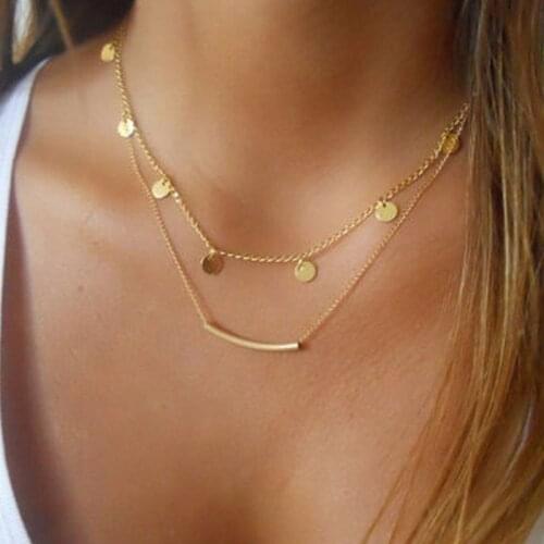 HebeDeer Choker Trendy Necklace Multilayer Chain Women Light Yellow Gold Color Classic Necklaces Jewelry Lovers Collier