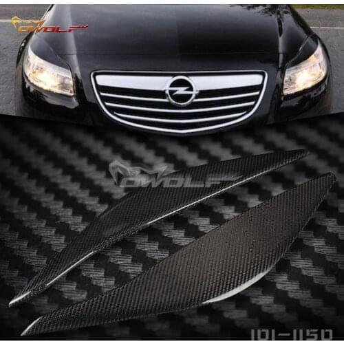 For Opel Vectra 2008-13 Carbon Fiber Lamp Eyebrow Accessories 2Pcs