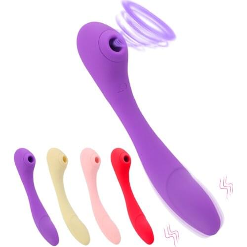 Double Ended Nipple Sucker Sex Toy for Women Female Masturbator Bendable Vaginal Massager Sucking Vibrator Clitoris Stimulator