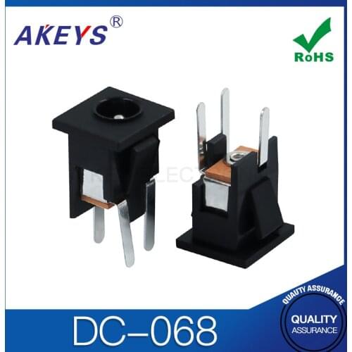 10PCS DC-068 3pins DC power outlet Wall Switch Jack Waterproof Outer diameter 6mm DC audio jack