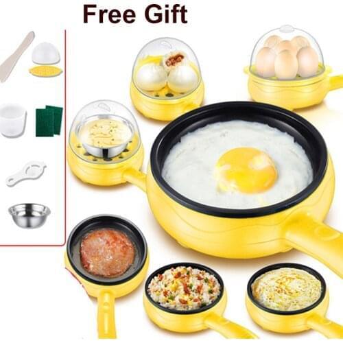 110V / 220V Multifunction Mini Electric Egg Omelette Cooker Eggs Boiler Food Steamer Pancake Fried Steak Non-stick Frying Pan