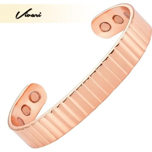 Vivari Powerful Magnetic Pure Copper Women Bangle Bio Health Healing Men Charm Bracelet Jewelry Wristband