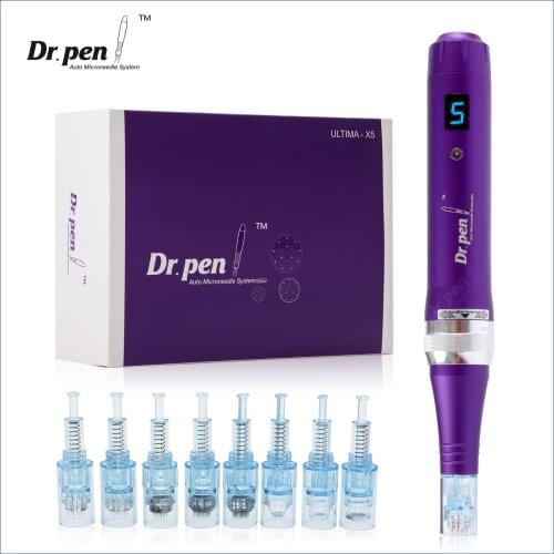 Dr Pen Ultima X5 with 12 Needle Cartridges Professional Micro Needle Electric Derma Pen Kit Acne Remover MTS Skin Care Tool