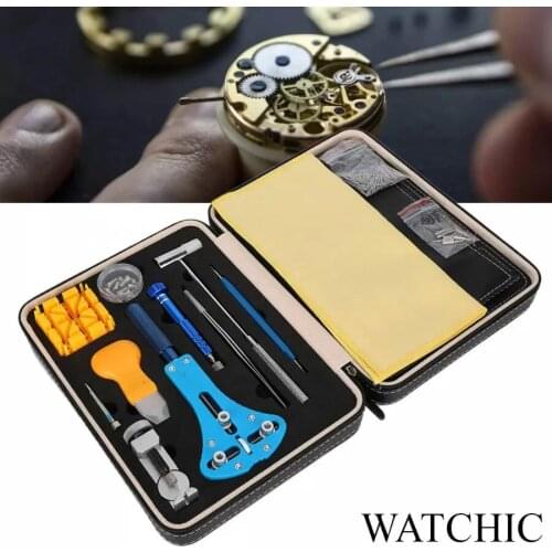 Hot Watch Repair Tool Kit PU Watch storage bag Watchmaker Tools Kits multifunctional Tweezer Screwdriver Set Repairing tool Bag