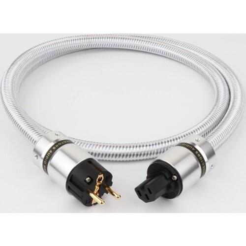 New HiFi Audio AC Power Cable, Power Cord with 3-Prong US Version Gold Plated Plugs, 14AWG Audiophile Power Cord 125V 15A