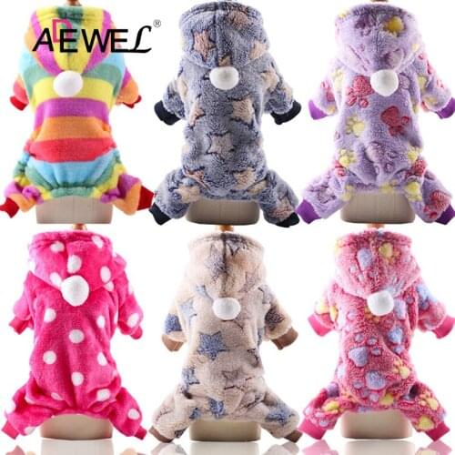 ADEWEL 2020 Autumn And Winter Keep Warm Rainbow Stripes Print Dog Clothes Ropa Perro Honden Kleding Plus Size Dog Jumpsuit 2XL
