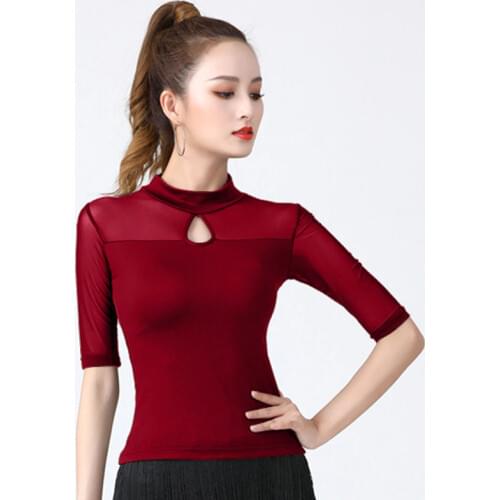 2020 Latin Dance Sexy Shirt New Female Adult National Standard Dance Fashion Tops Ballroom Dance Costume Performance Clothing