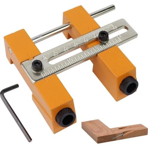 Adjustable Pocket Hole Drill Guide Kit 20-85mm Width Angle Drilling Hole Puncher Locator Jig For DIY Carpentry Woodworking Tools