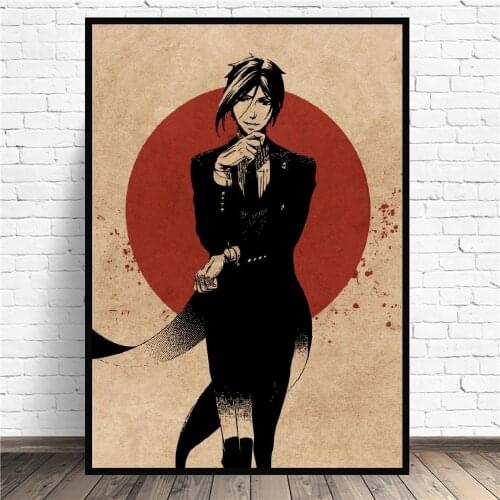 Sebastian Michaelis Anime Canvas Painting Wall Art Pictures Prints Home Decor Wall Poster Decoration For Living Room