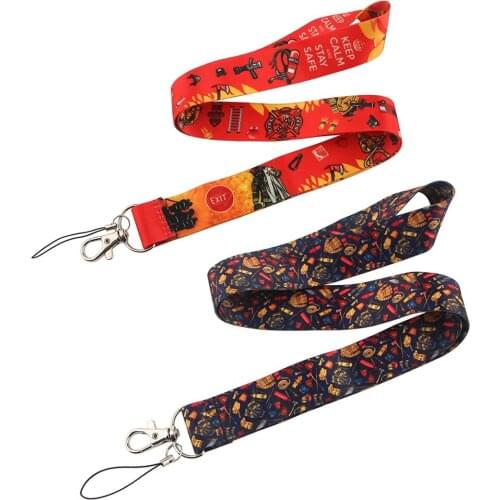 JF396 Firemen Lanyard For Keys Cool Cell Phone Straps ID Card Passport Gym USB Badge Holder Keychain Lanyards Neck Straps
